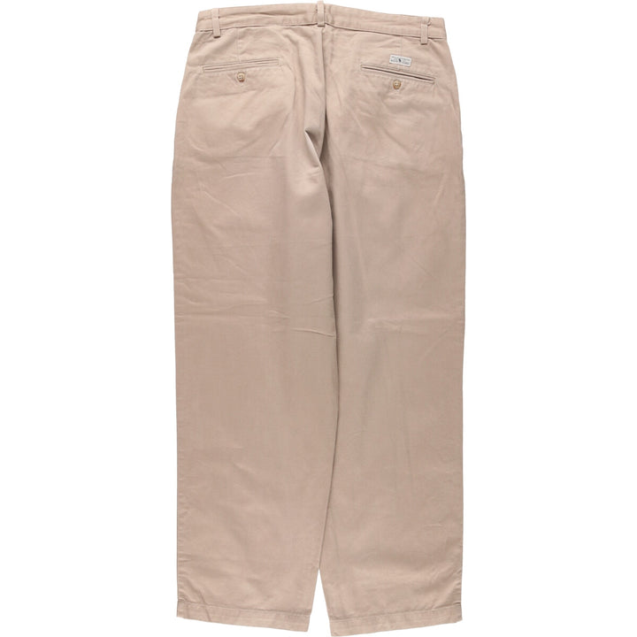 Ralph Lauren POLO by Ralph Lauren Two-pleat Chino Pants, Made in USA, Men's, Size W34 cotton Beige type Vintage Second Hand