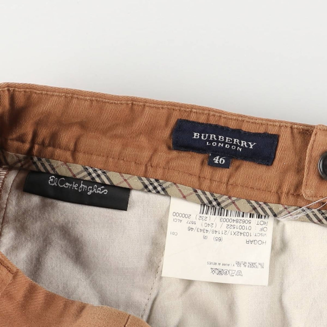 Burberry's BURBERRY LONDON two-pleat chino pants, men's size W34 cotton brown type Vintage Second Hand