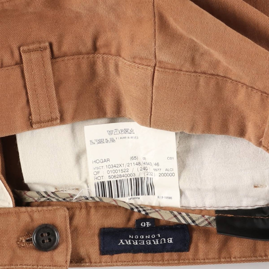 Burberry's BURBERRY LONDON two-pleat chino pants, men's size W34 cotton brown type Vintage Second Hand