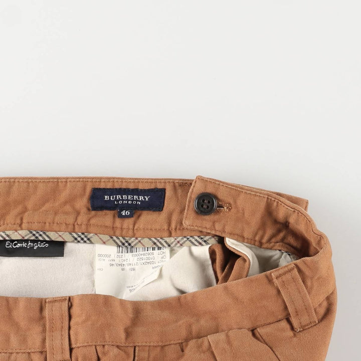 Burberry's BURBERRY LONDON two-pleat chino pants, men's size W34 cotton brown type Vintage Second Hand