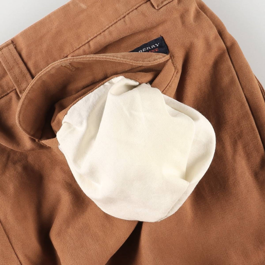 Burberry's BURBERRY LONDON two-pleat chino pants, men's size W34 cotton brown type Vintage Second Hand
