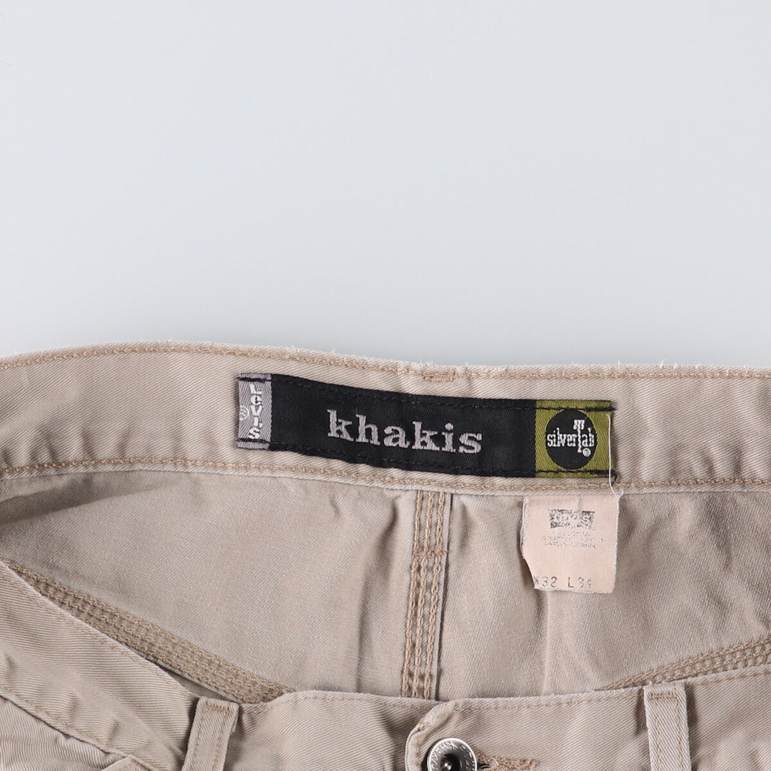 90'S Levi's Silver Tab Khakis Chino Pants, Men's, Size W32, Vintage unclear Beige type Vintage Second Hand
