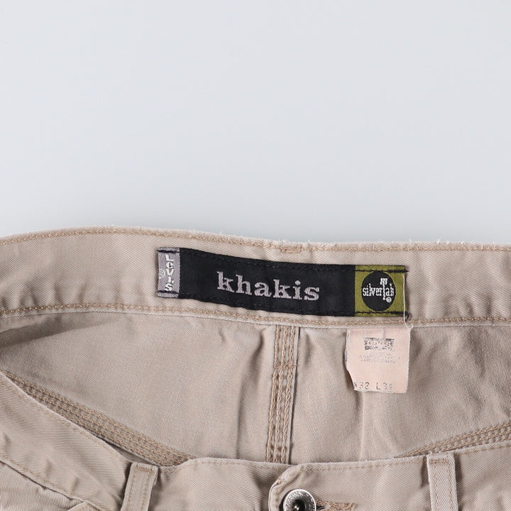 90'S Levi's Silver Tab Khakis Chino Pants, Men's, Size W32, Vintage unclear Beige type Vintage Second Hand