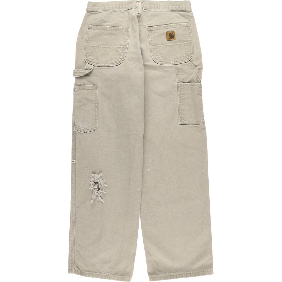 2000'S Carhartt Dungaree Fit Duck Painter Pants, Men's, Size W31 cotton Khaki type Vintage Second Hand