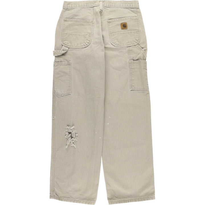 2000'S Carhartt Dungaree Fit Duck Painter Pants, Men's, Size W31 cotton Khaki type Vintage Second Hand