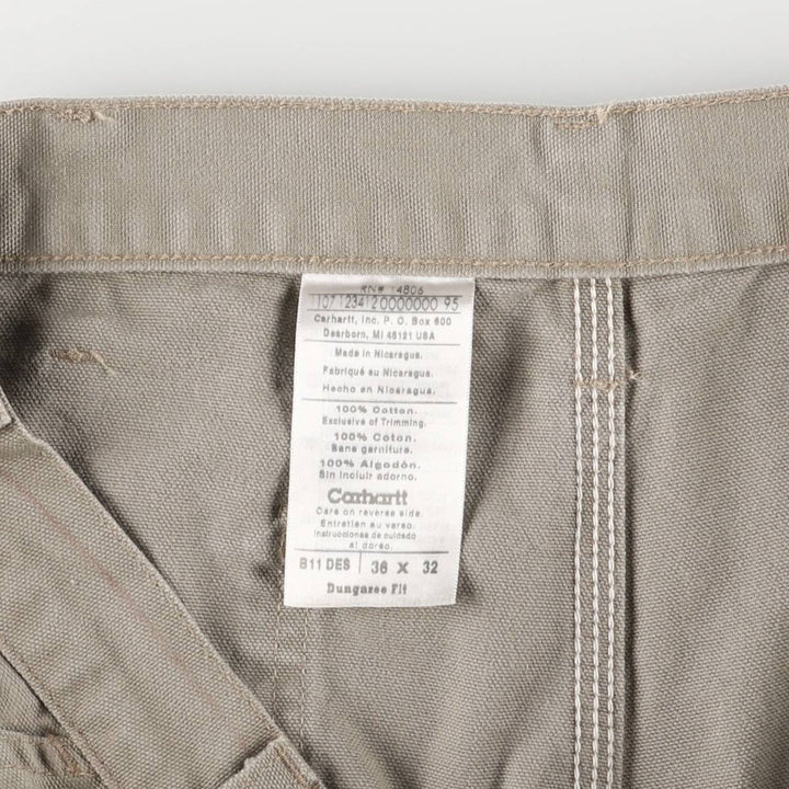 00'S Carhartt Dungaree Fit Duck Painter Pants Men's W36 cotton Khaki type Vintage Second Hand