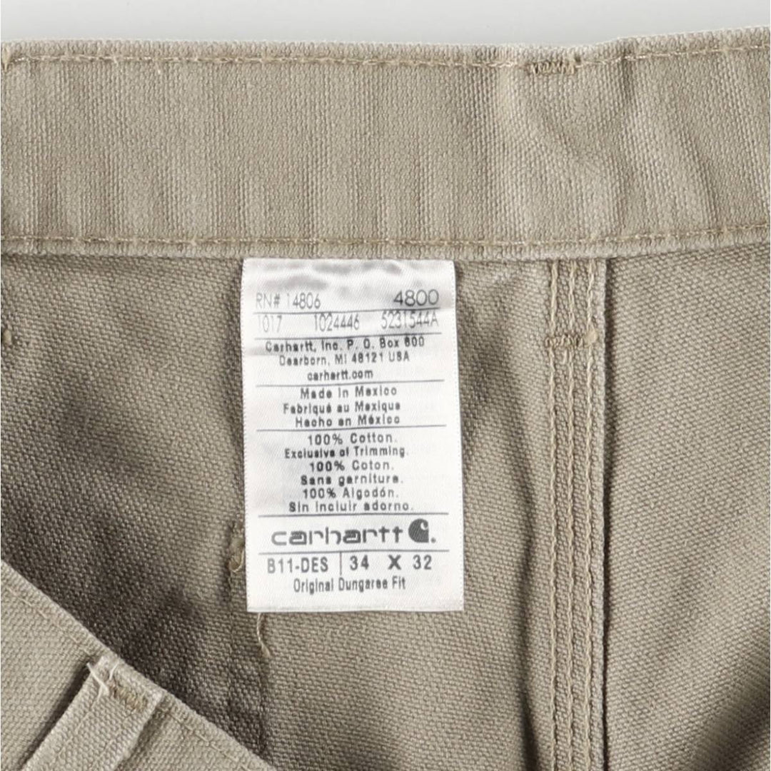 Dickies Original Dungaree Fit Duck Painter Pants, Men's, Size 34 cotton Khaki type Vintage Second Hand