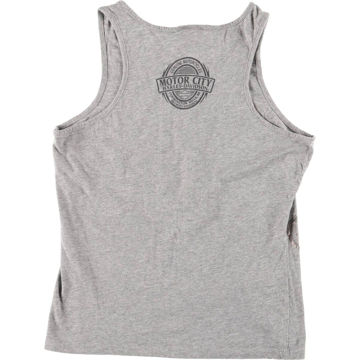 Harley-Davidson Eagle Pattern Full-Zip Large Print Tank Top, Women's Size Medium cotton gray type Vintage Second Hand