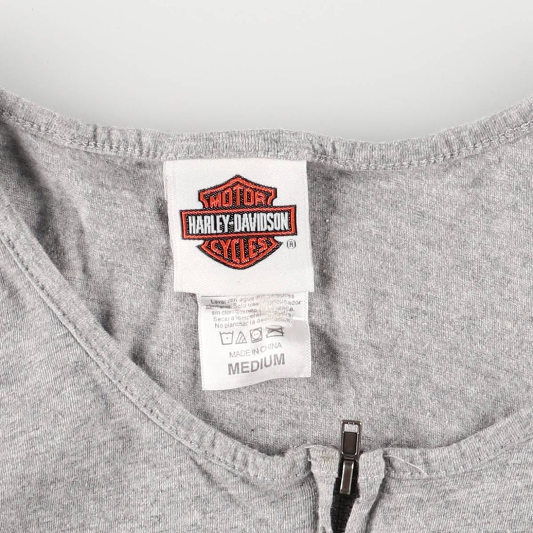 Harley-Davidson Eagle Pattern Full-Zip Large Print Tank Top, Women's Size Medium cotton gray type Vintage Second Hand