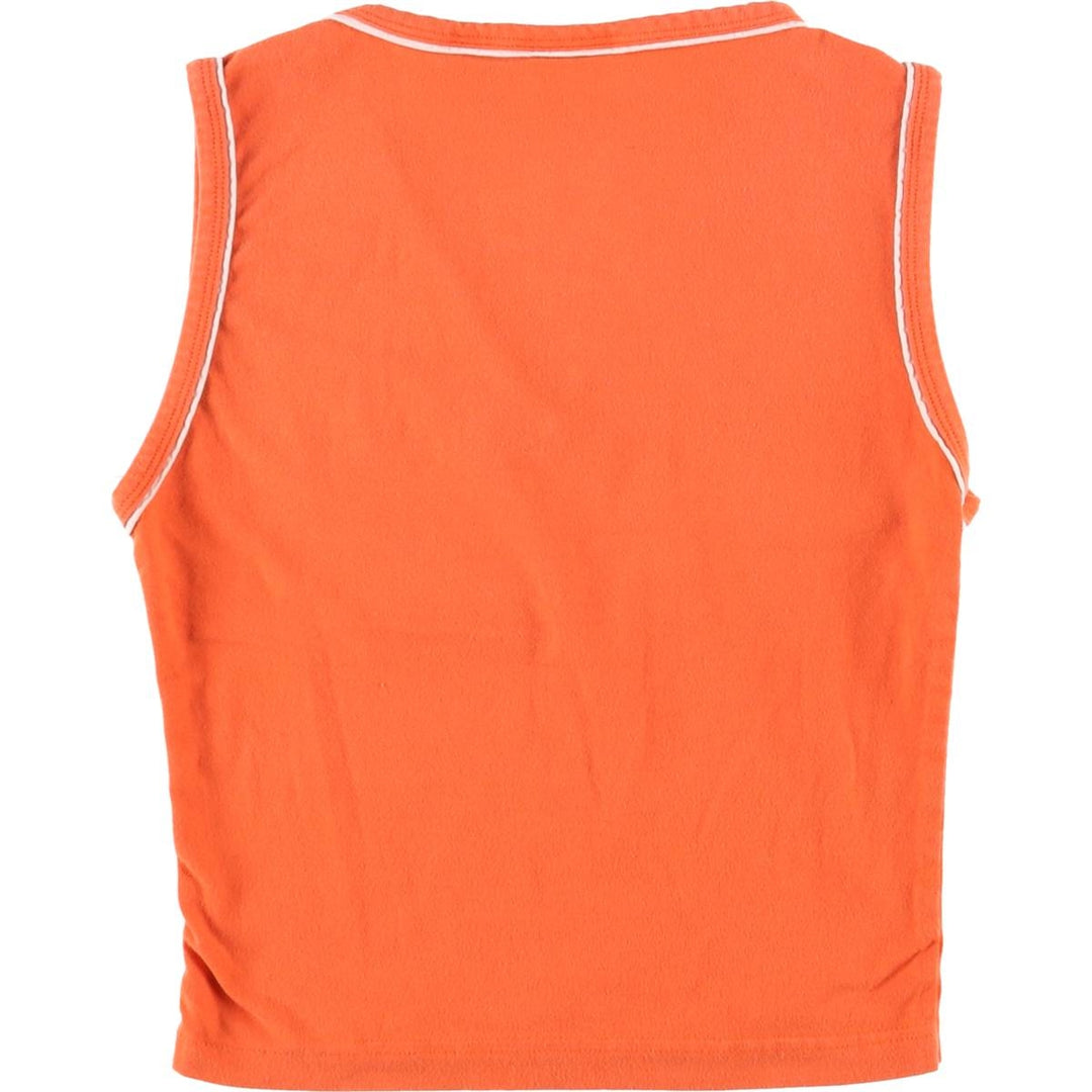 Harley-Davidson V-neck cropped tank top, Made in USA, Women's XL cotton orange type Vintage Second Hand