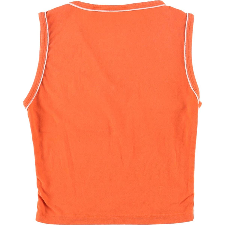 Harley-Davidson V-neck cropped tank top, Made in USA, Women's XL cotton orange type Vintage Second Hand