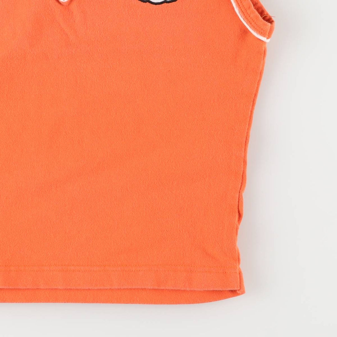 Harley-Davidson V-neck cropped tank top, Made in USA, Women's XL cotton orange type Vintage Second Hand