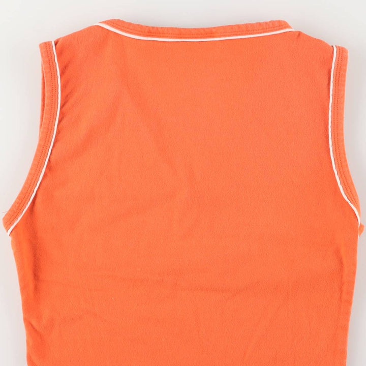Harley-Davidson V-neck cropped tank top, Made in USA, Women's XL cotton orange type Vintage Second Hand