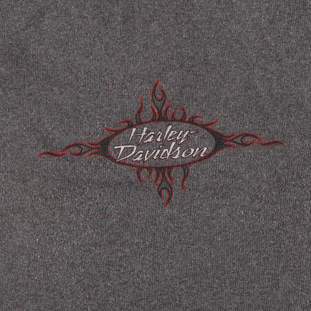 Harley-Davidson square neck tank top, made in the USA, women's size L cotton Charcoal Vintage Second Hand