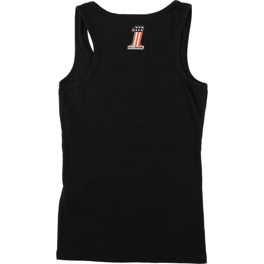 Harley-Davidson Slit Neck Tank Top, Women's Size Medium cotton black type Vintage Second Hand