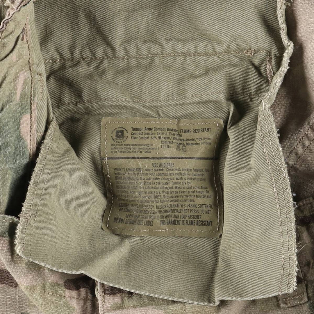 Genuine US military camouflage pattern multicam camo ripstop military cargo pants combat pants made in USA MEDIUM-REGULAR Rayon Khaki type Vintage Second Hand