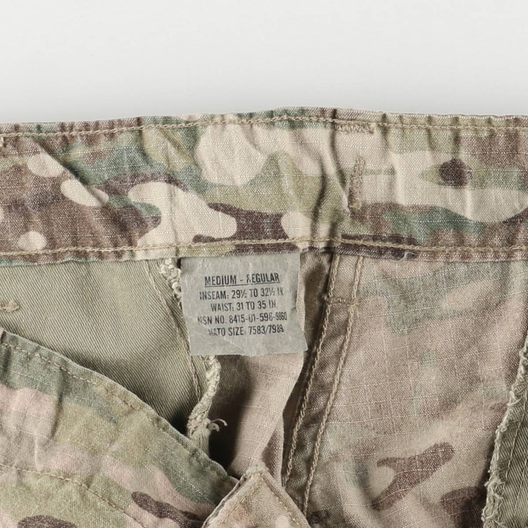 Genuine US military camouflage pattern multicam camo ripstop military cargo pants combat pants made in USA MEDIUM-REGULAR Rayon Khaki type Vintage Second Hand
