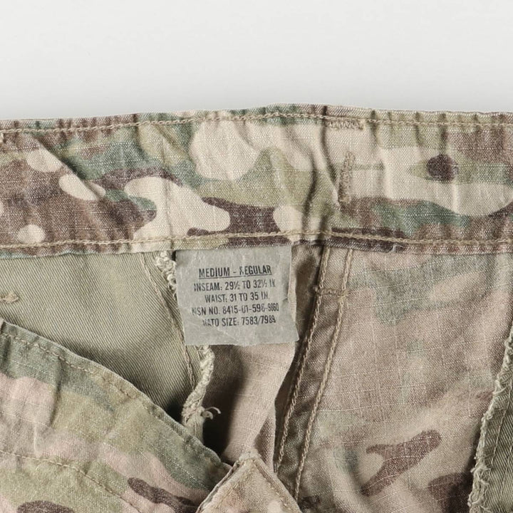 Genuine US military camouflage pattern multicam camo ripstop military cargo pants combat pants made in USA MEDIUM-REGULAR Rayon Khaki type Vintage Second Hand