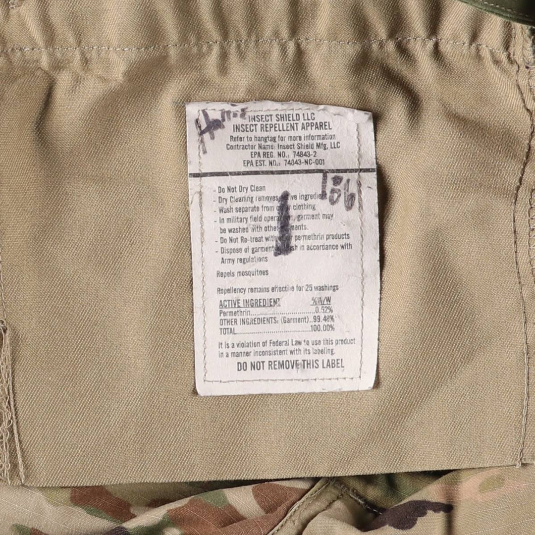 Authentic US military camouflage pattern Multicam camo ripstop military cargo and combat pants, made in the USA, men's size W35 equivalent cotton Khaki type Vintage Second Hand