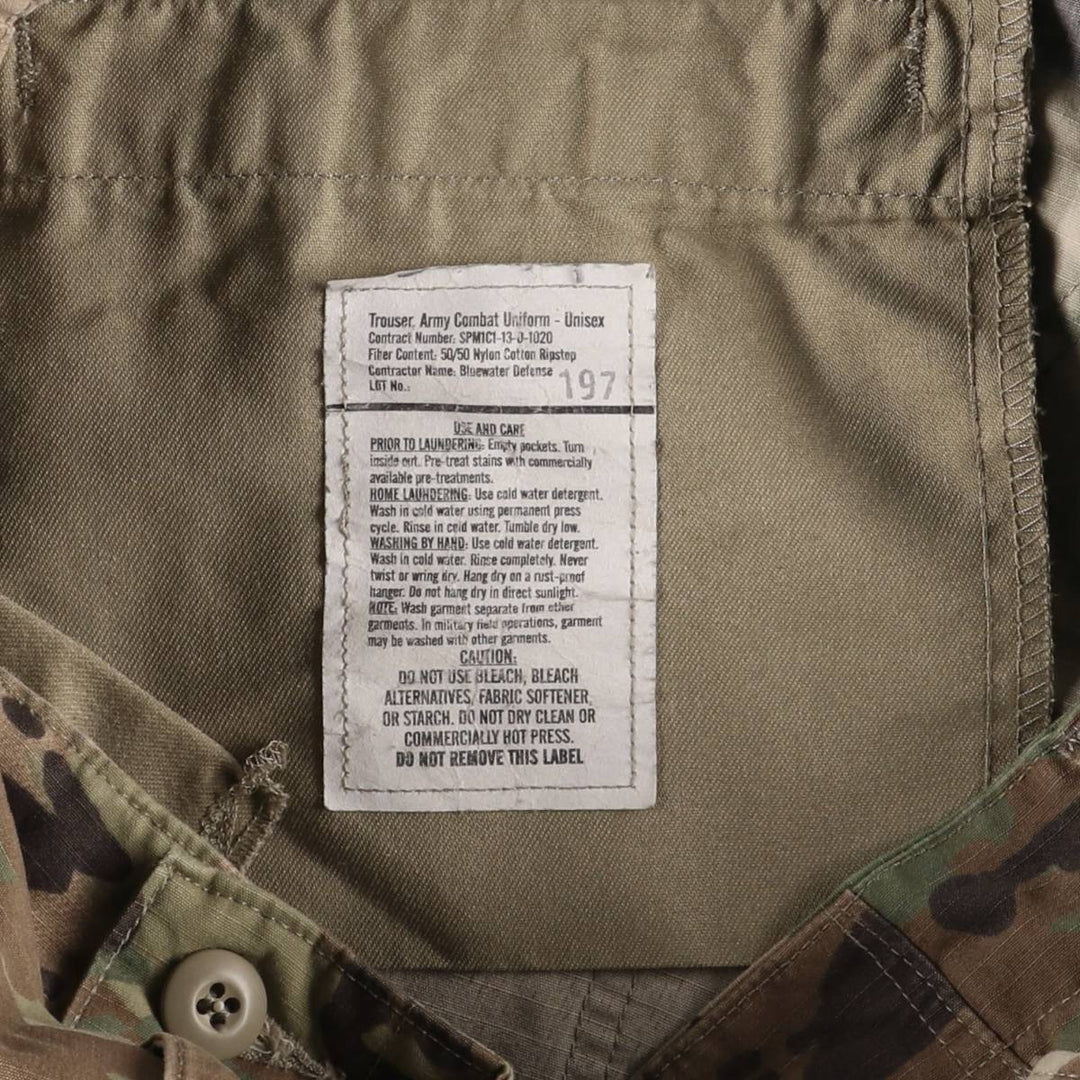 Authentic US military camouflage pattern Multicam camo ripstop military cargo and combat pants, made in the USA, men's size W35 equivalent cotton Khaki type Vintage Second Hand