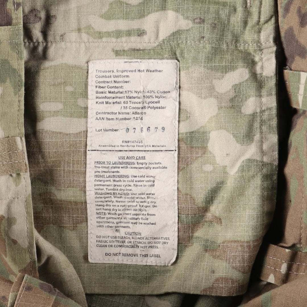 Civilian Camouflage Pattern Multicam Camo Ripstop Military Cargo Pants, Combat Pants, Men's, Size W34 Tencel Khaki type Vintage Second Hand