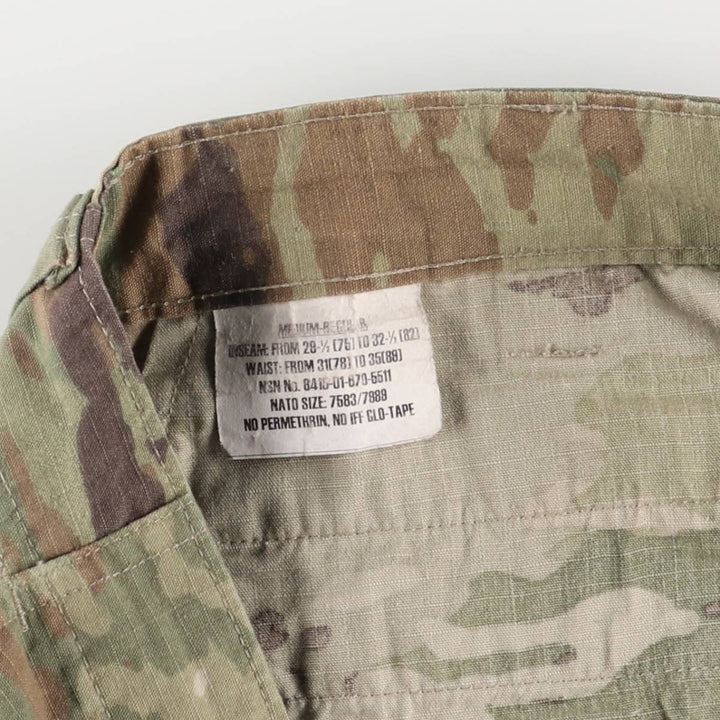 Civilian Camouflage Pattern Multicam Camo Ripstop Military Cargo Pants, Combat Pants, Men's, Size W34 Tencel Khaki type Vintage Second Hand