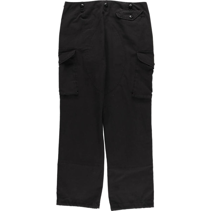 Double-knee military cargo pants, men's size W36 polyester black type Vintage Second Hand