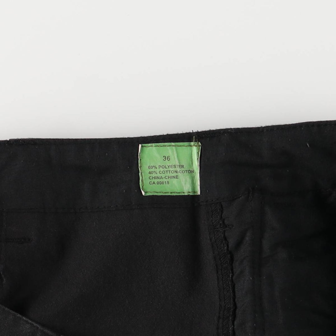 Double-knee military cargo pants, men's size W36 polyester black type Vintage Second Hand