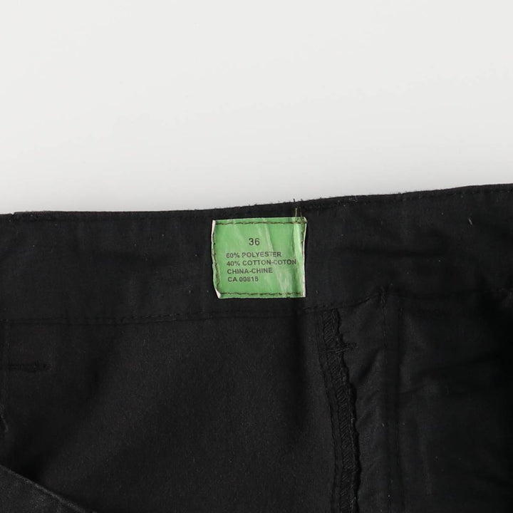 Double-knee military cargo pants, men's size W36 polyester black type Vintage Second Hand