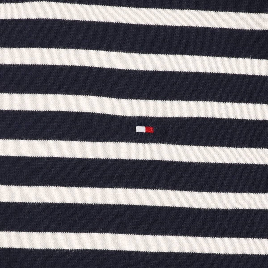 Tommy Hilfiger Border Pattern Cotton Knit Sweater Women's XL cotton navy blue type Vintage Second Hand