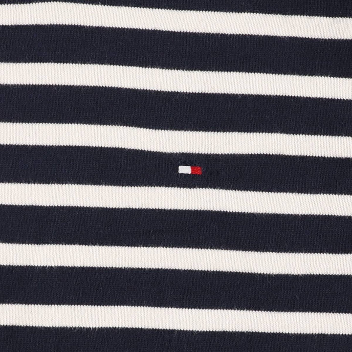 Tommy Hilfiger Border Pattern Cotton Knit Sweater Women's XL cotton navy blue type Vintage Second Hand