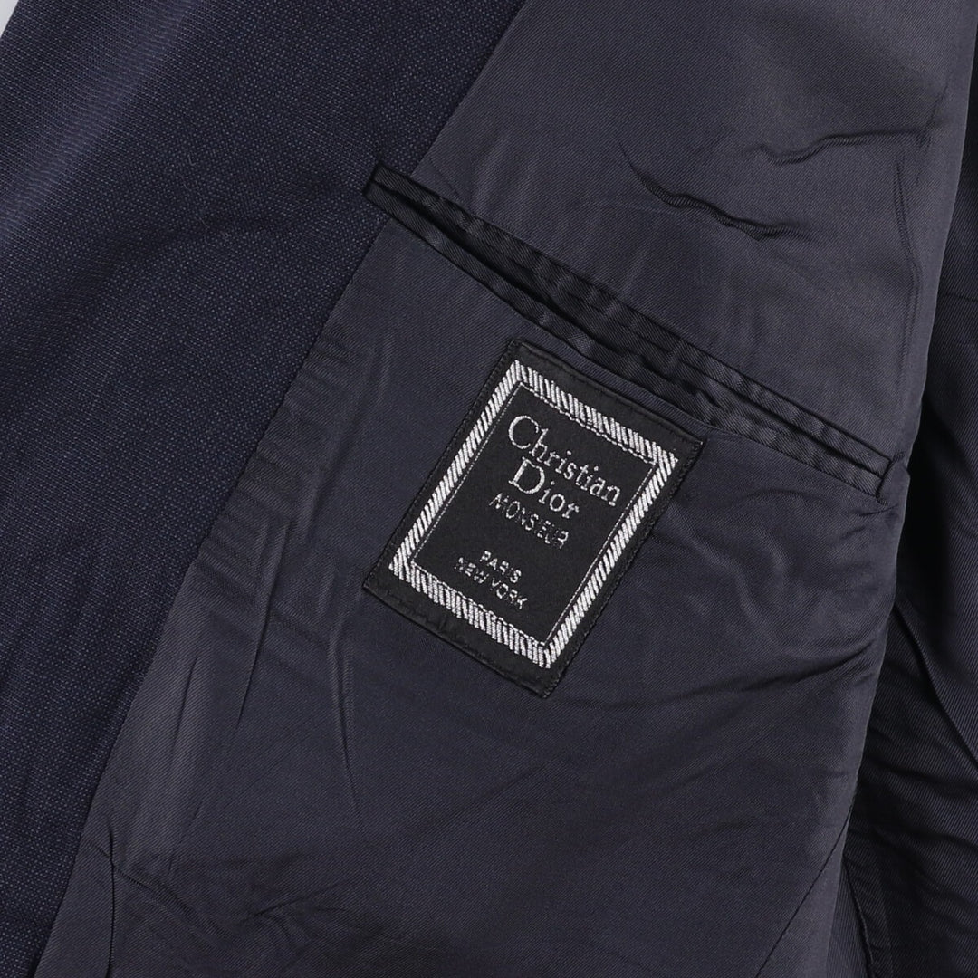 Christian Dior MONSIEUR wool tailored jacket, made in the USA, men's size XL wool navy blue type Vintage Second Hand