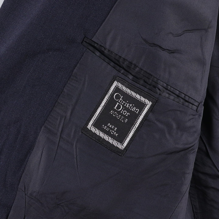 Christian Dior MONSIEUR wool tailored jacket, made in the USA, men's size XL wool navy blue type Vintage Second Hand