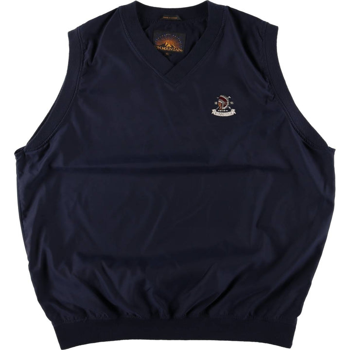 SUN MOUNTAIN V-Neck Warm-Up Vest, Men's XL polyester navy blue type Vintage Second Hand