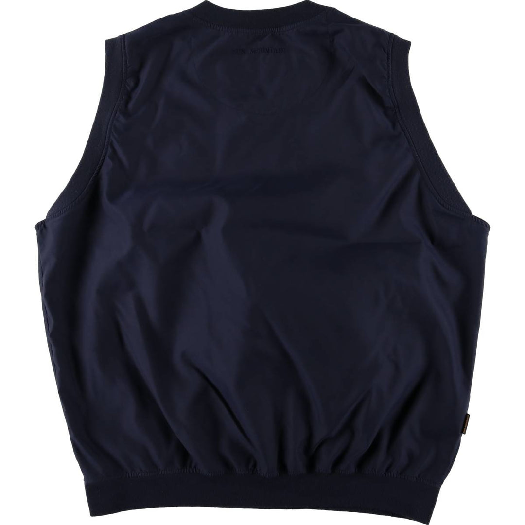 SUN MOUNTAIN V-Neck Warm-Up Vest, Men's XL polyester navy blue type Vintage Second Hand