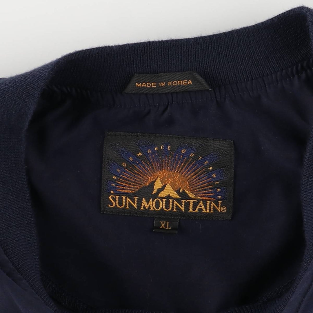 SUN MOUNTAIN V-Neck Warm-Up Vest, Men's XL polyester navy blue type Vintage Second Hand