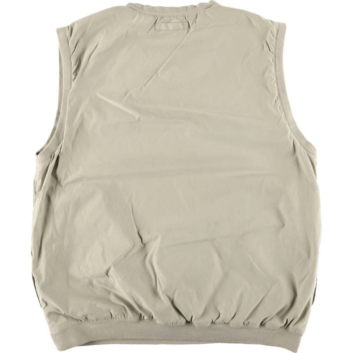 IZOD V-neck warm-up vest, men's size L polyester Khaki type beige Vintage Second Hand