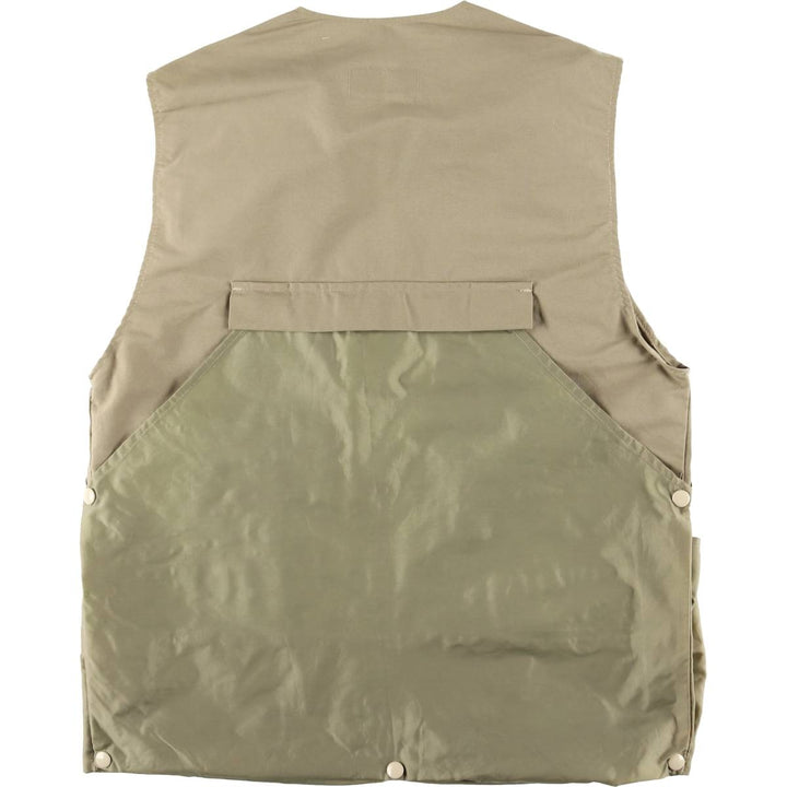 Vintage 1980'S Browning hunting vest, made in the USA, size M, men's polyester Khaki type beige Vintage Second Hand