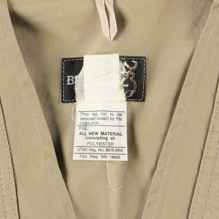 Vintage 1980'S Browning hunting vest, made in the USA, size M, men's polyester Khaki type beige Vintage Second Hand