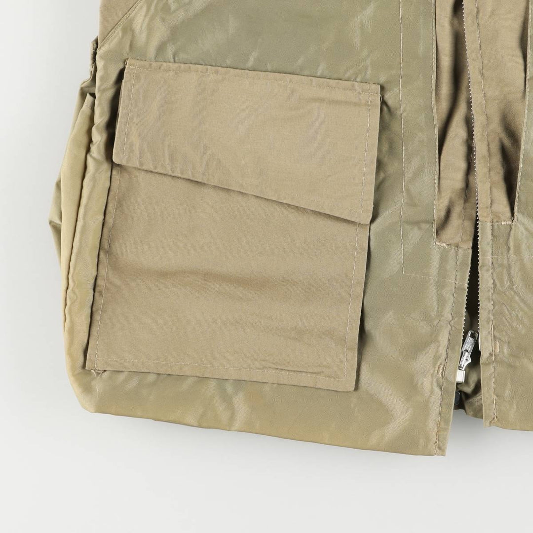 Vintage 1980'S Browning hunting vest, made in the USA, size M, men's polyester Khaki type beige Vintage Second Hand