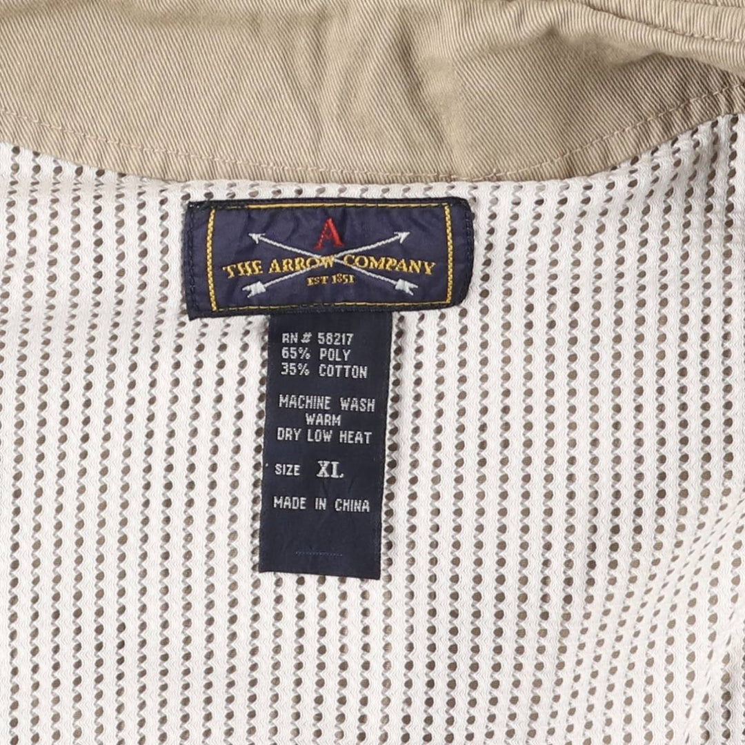 Arrow THE ARROW COMPANY Safari Vest, Men's XL, Vintage polyester Beige type Vintage Second Hand