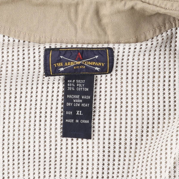 Arrow THE ARROW COMPANY Safari Vest, Men's XL, Vintage polyester Beige type Vintage Second Hand