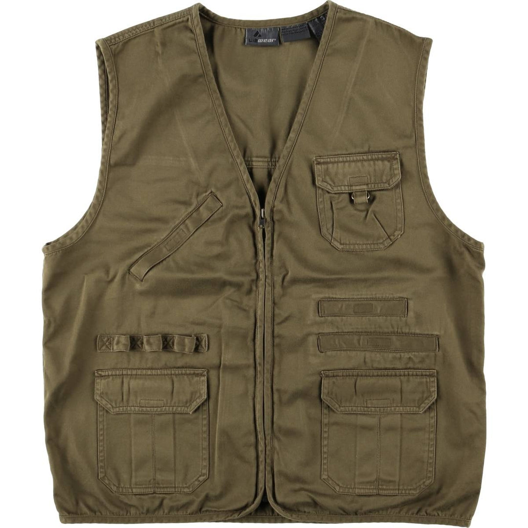Liz Claiborne LIZ WEAR Fishing Vest, Men's Size Medium cotton Khaki type Vintage Second Hand