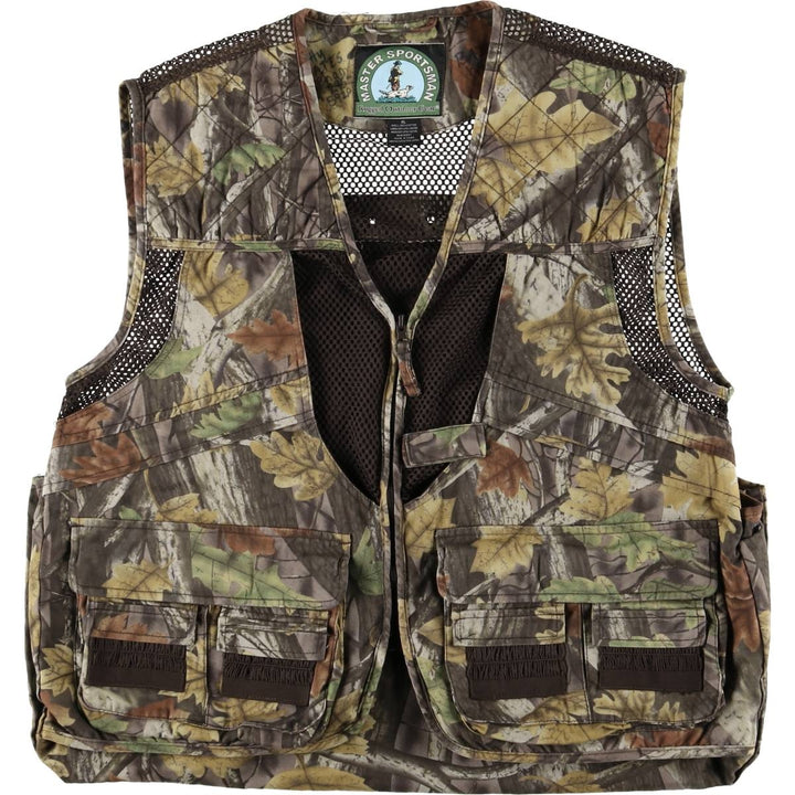 MASTER SPORTSMAN Realtree Camo Padded Hunting Vest, Men's XL cotton Khaki type Vintage Second Hand