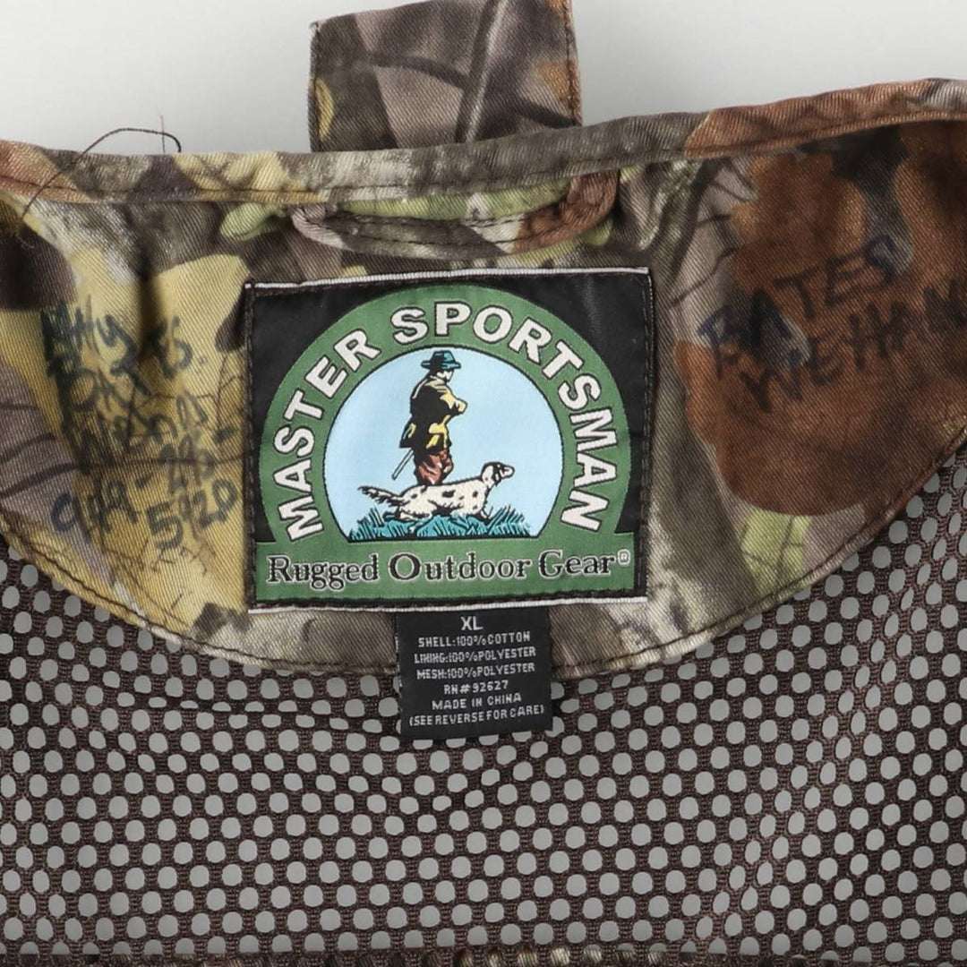 MASTER SPORTSMAN Realtree Camo Padded Hunting Vest, Men's XL cotton Khaki type Vintage Second Hand
