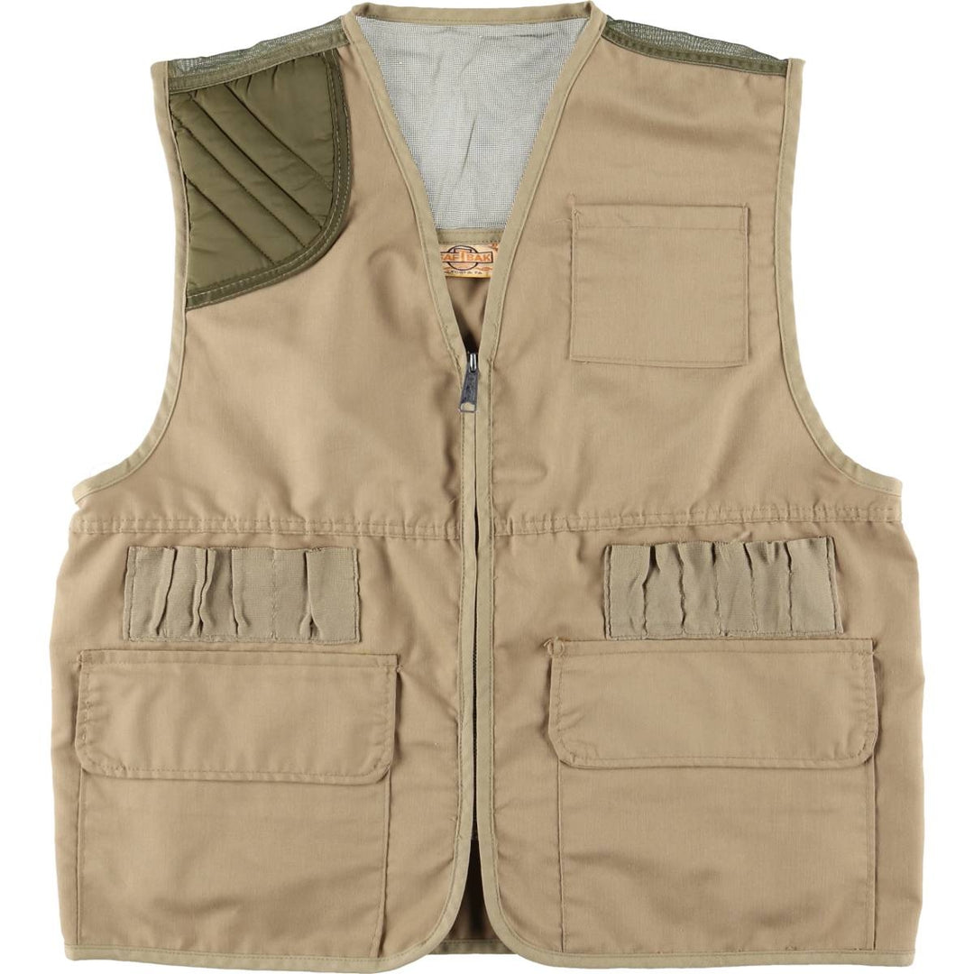 Vintage 80s-90'S SAFT BAK hunting vest, men's size L unclear Khaki type beige Vintage Second Hand