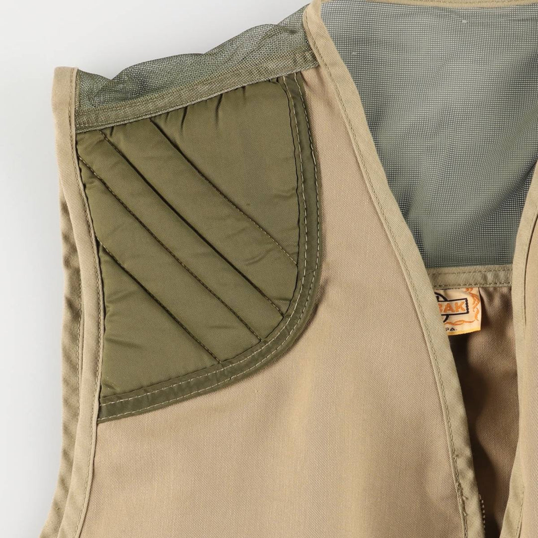 Vintage 80s-90'S SAFT BAK hunting vest, men's size L unclear Khaki type beige Vintage Second Hand