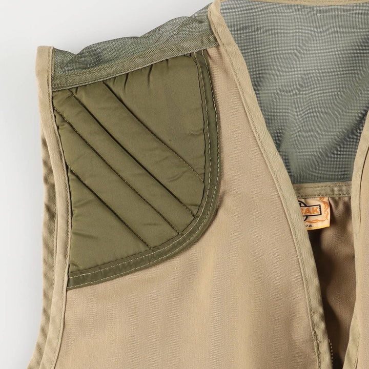 Vintage 80s-90'S SAFT BAK hunting vest, men's size L unclear Khaki type beige Vintage Second Hand