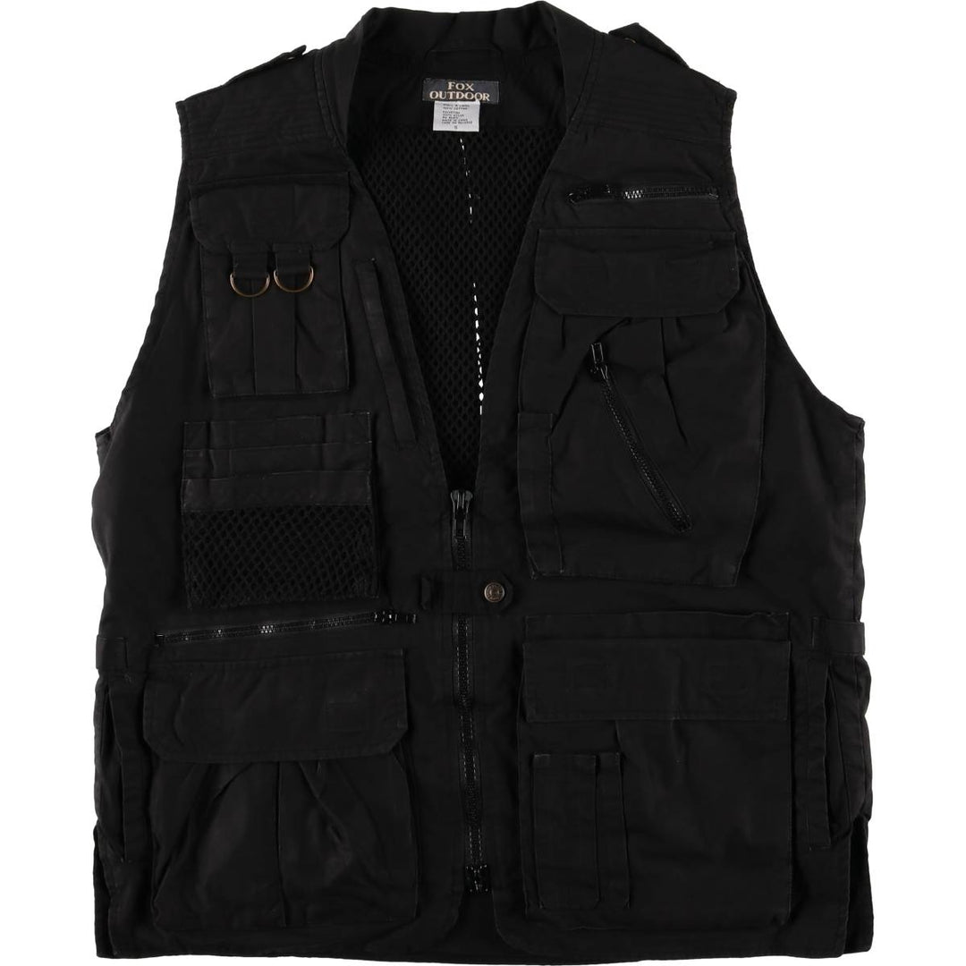 FOX OUTDOOR Fishing Vest, Men's Size S cotton black type Vintage Second Hand