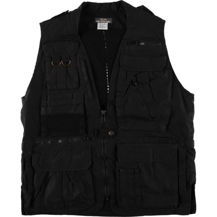 FOX OUTDOOR Fishing Vest, Men's Size S cotton black type Vintage Second Hand